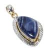 Содалит Ручная работа Серебро 925 пробы Подарок Двухцветный кулон 2,29" J6S45