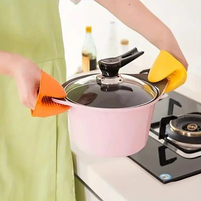 Утолщенные Силиконовые Прихватки для Выпечки Одиночная Перчатка для Микроволновой Печи Теплоизоляция Противоскользящие Ручки Зажимы для Мисок и Кастрюль Кухонные Гаджеты