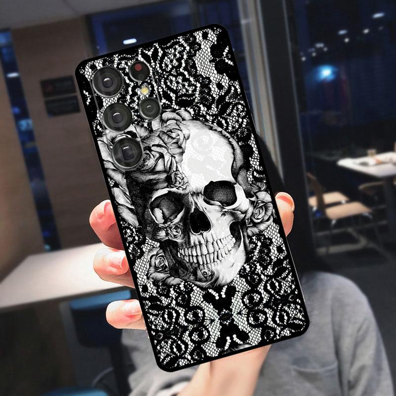 Готический Чехол-Череп Для Samsung Galaxy S25 Ultra S24 S22 S21 S23 Plus S20 FE S9 S10 S24 FE