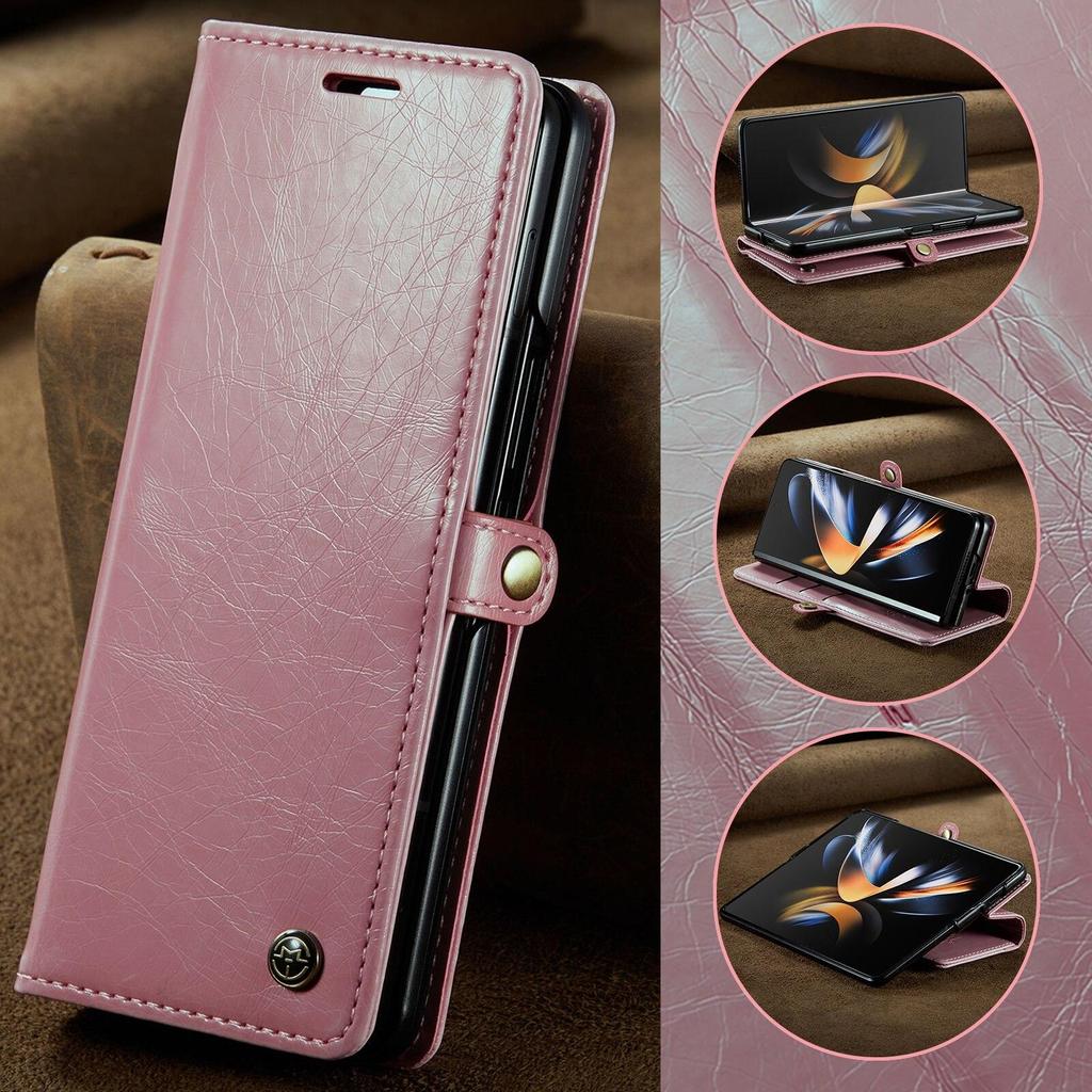Кожаный чехол-кошелек в стиле ретро для Samsung Galaxy Z Fold 4 3 5 GZ Flip 3 4 5, роскошный магнитный держатель для карт, универсальный защитный чехол-бумажник для телефона