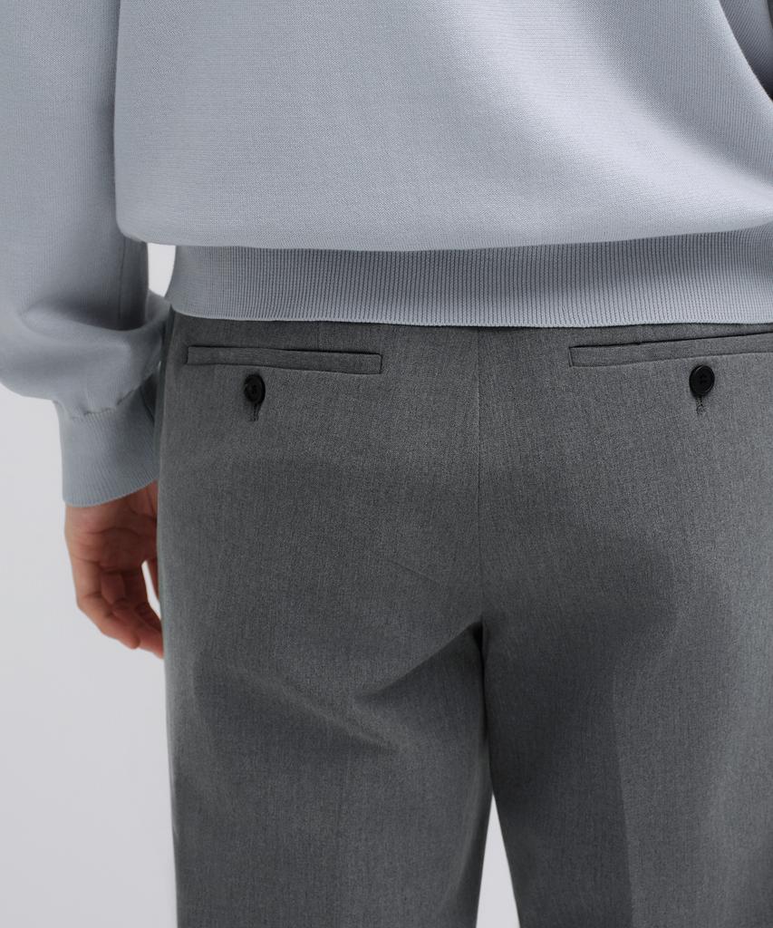 MUSINSA STANDARD Semi-Wide Hidden Elastic Waist Slacks [Melange Gray]