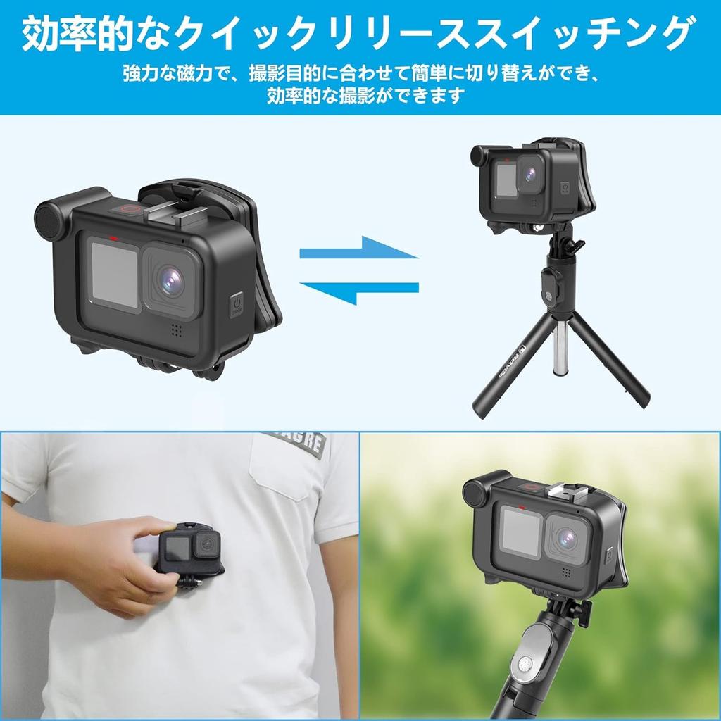 ActyGo Magnetic Mount for Quick Compatible with Smartphones and Other Action Compatible with Media Mod GoPro, Release, Cameras,
