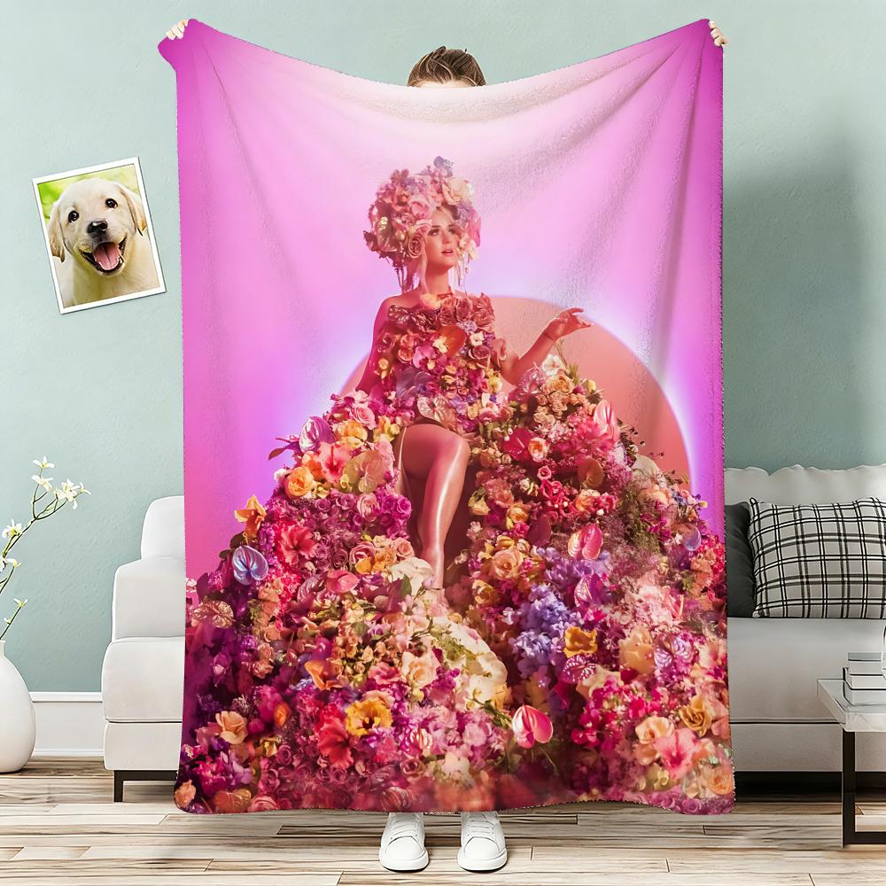 Singer KKaty Perry Album Throw Lightweight g Flannel Blanket Soft Skinfriendly for Summer Cooling