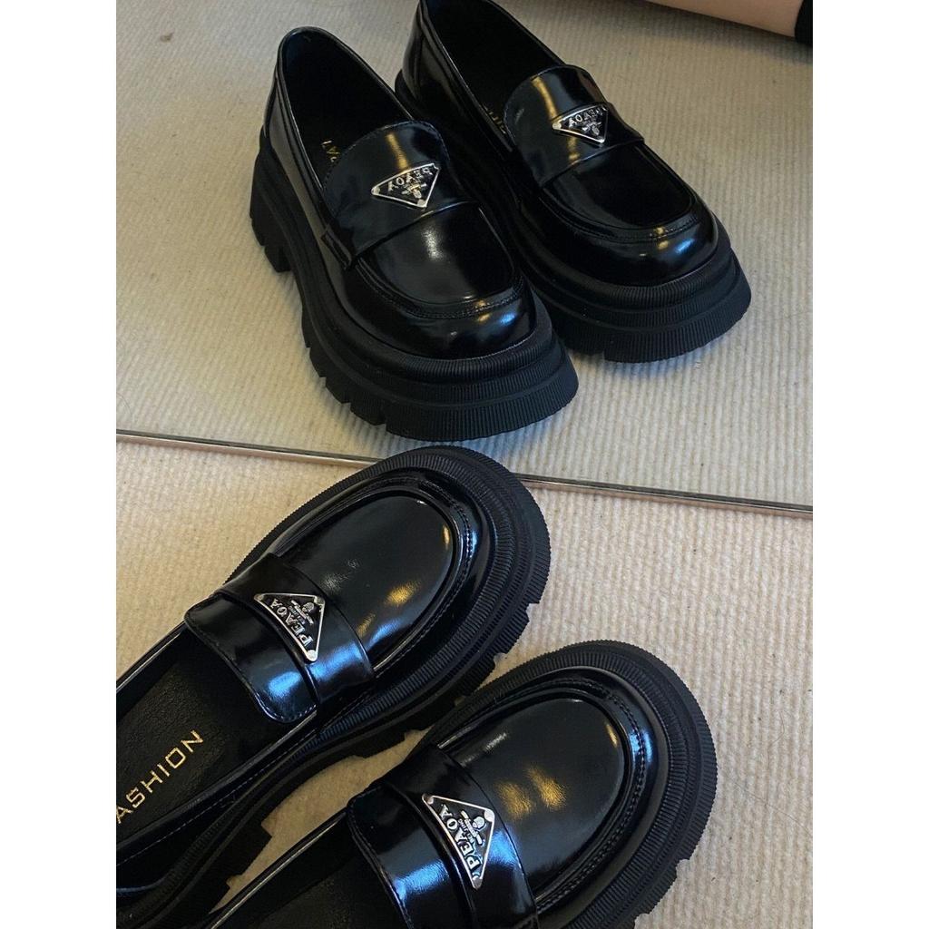 Женские весенние новые модные ретро универсальные туфли на платформе с нескользящей подошвой, с круглым носком, из маленькой кожи