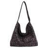 Large-capacity leopard print bag women's 2025 new autumn and winter fashion versatile shoulder bag casual commuter tote bag