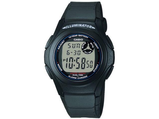 Casio Коллекция F-200W-1AJH Мужские часы Черный блистер упаковка светодиодный секундомер