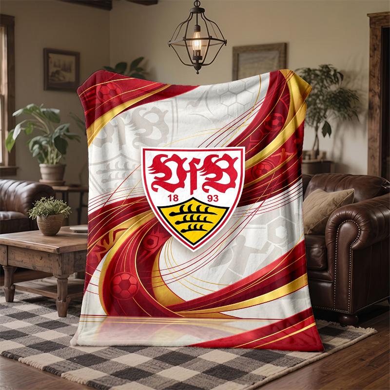 VfB Stuttgart Football Print Flannel Blanket Soft Warm Sofa Bed Throw Blanket For Home Office Bedroom
