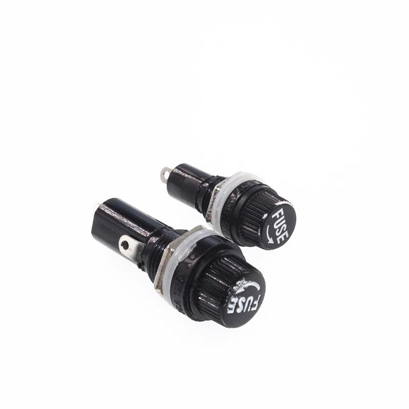 10pcs 5×20/6×30mm Fuse Safety Tube Socket Black Knob PCB Mount Fuse Holder Base for Electronic Equipment Fuse Holders1