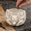 3D-печатный смоляной поднос Дракон Чаша для хранения Фэнтезийный настольный органайзер для украшений Универсальная демонстрационная чаша Ключи и монеты Декоративный готический контейнер Дом