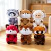 Cartoon Style Plush Doll PP Cotton Raccoon Plush Cute Fridge Magnet  Household