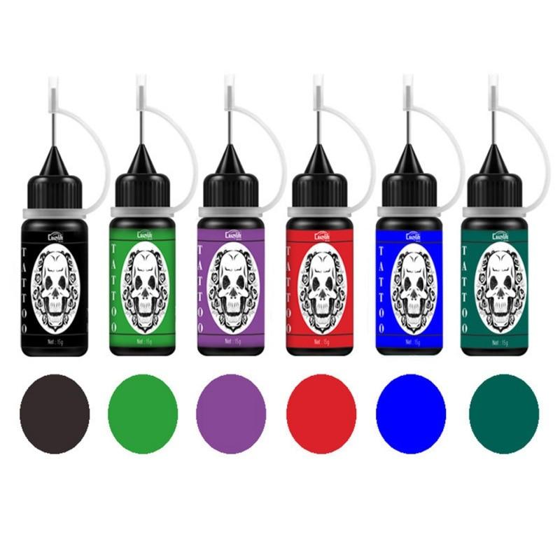 Временный набор для татуировок, полный комплект, 6 бутылок по 15 г*6, временные татуировки для женщин, детей, мужчин, полуперманентные татуировки, поддельные веснушки