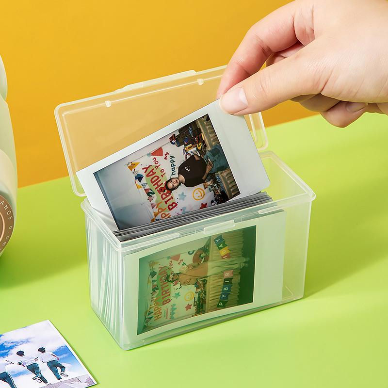 Прозрачный пластиковый ящик для хранения фотокарточек, небольшой органайзер для сбора карточек