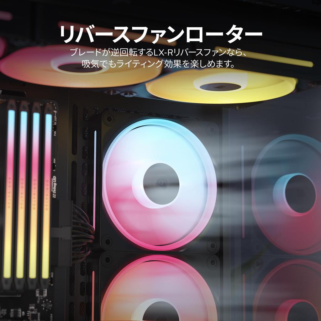 Стартовый комплект из трех реверсивных RGB-вентиляторов CORSAIR iCUE LINK LX120-R CO-9051050-WW