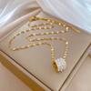 316L Stainless Steel New Fashion Fine Jewelry Three Rows Zircon Round Roller Charm Chain Choker Necklaces Pendants For Women