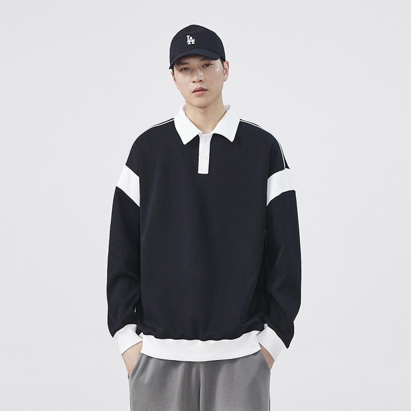 Толстовка с лацканами, мужская, весенне-осенняя, модная, американская, свободная, плечевая, подростковая, модная, с длинными рукавами