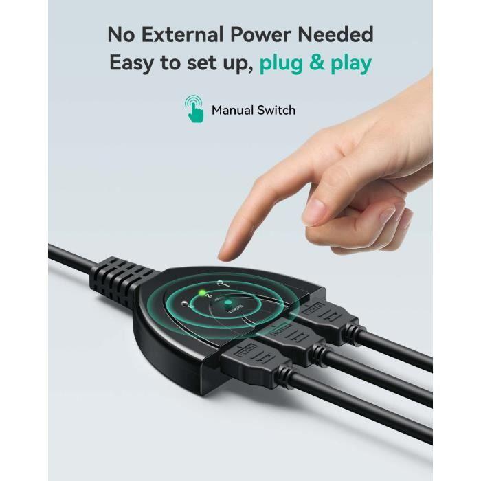 Commutateur HDMI - GENERIC - GANA 4K - 3 Ports - Plug and Play - Résolution 1080P