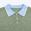 European and American style, new women's clothing, foreign style splicing knitted POLO shirt 2893/169/500