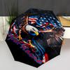 1PC Custom Name American Eagle Flag Art Automatic Folding Umbrella Compact Travel Umbrella for Men & Women, Ideal Gift for Christmas, Birthdays, Hallo