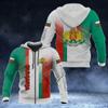 Custom Name Bulgaria Emblem Zipper Hoodies Loose Unisex Oversized Sweatshirts Winter Casual Streetwear Top Pullover