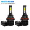 2Pcs 9007 Hb5 Led Headlight Bulbs Conversion Kit High Low Beam Car Headlight Single-Beam 6500K Super White
