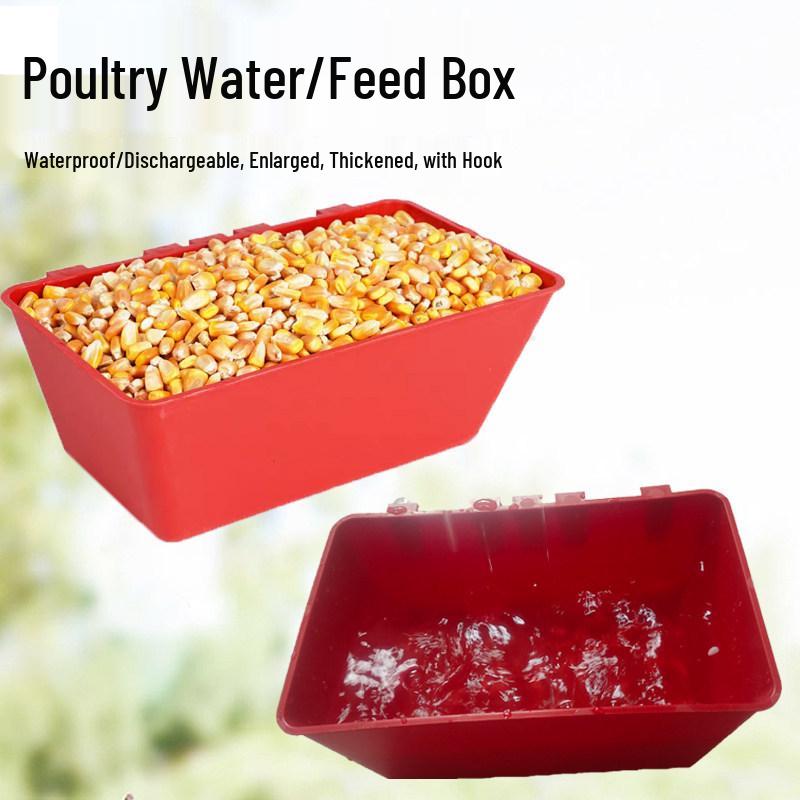 Poultry Cage Hanging Feeder & Drinker: Anti-Spill Feed Box for Chickens, Ducks, Geese & Pigeons