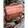 Sturdy Leather Messenger, Quality Brown Leather Satchel, Leather A4 Size Shoulder Bag, Stylish 13” Laptop Bag, Traditional Leather Satchel