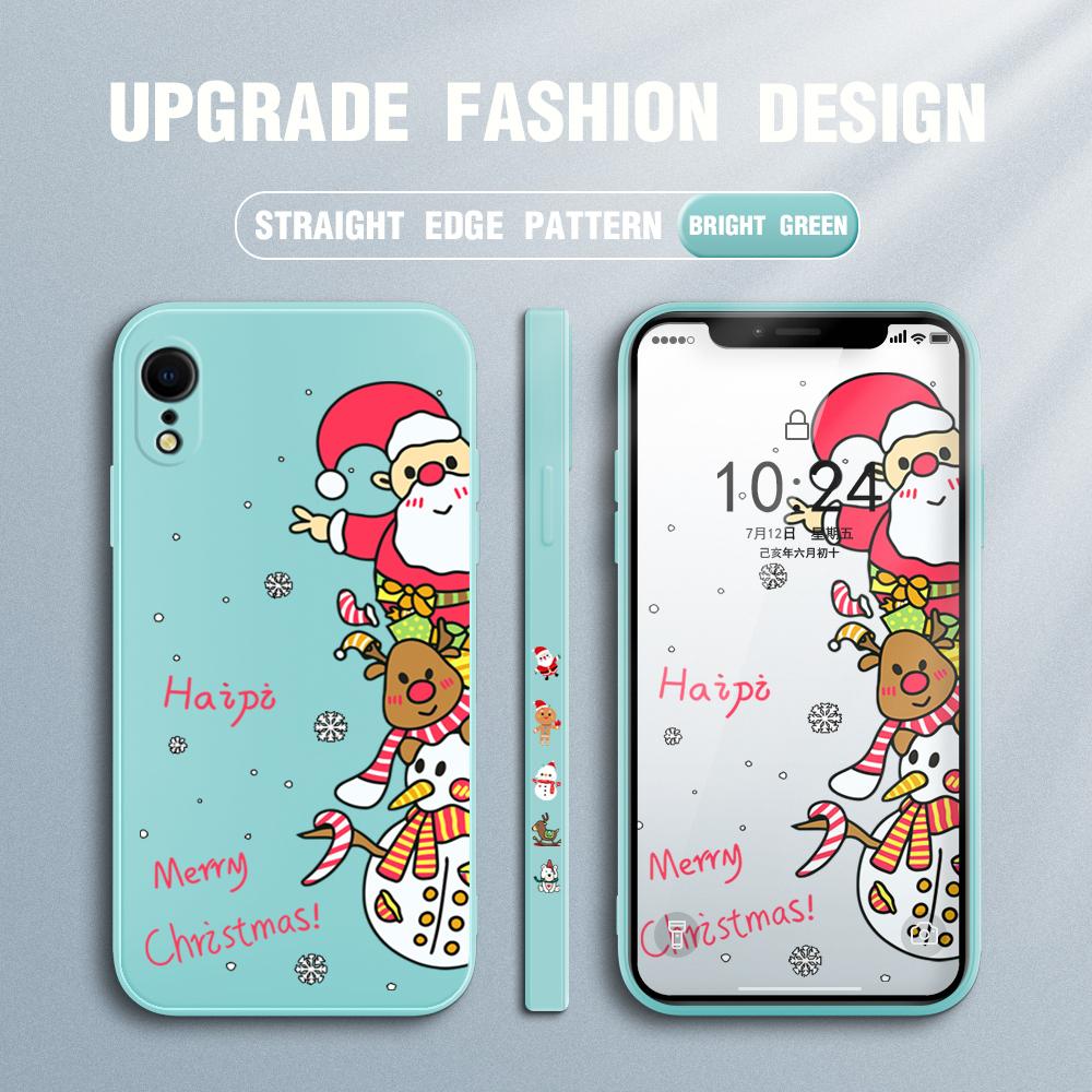 Рождественский чехол с рисунком мультфильма для Redmi Xiaomi POCO Note 10 Pro 9 9A 9T 10C 8 7 11 Lite 5G X3 M3 с квадратным краем, мягкие защитные чехлы для полной камеры