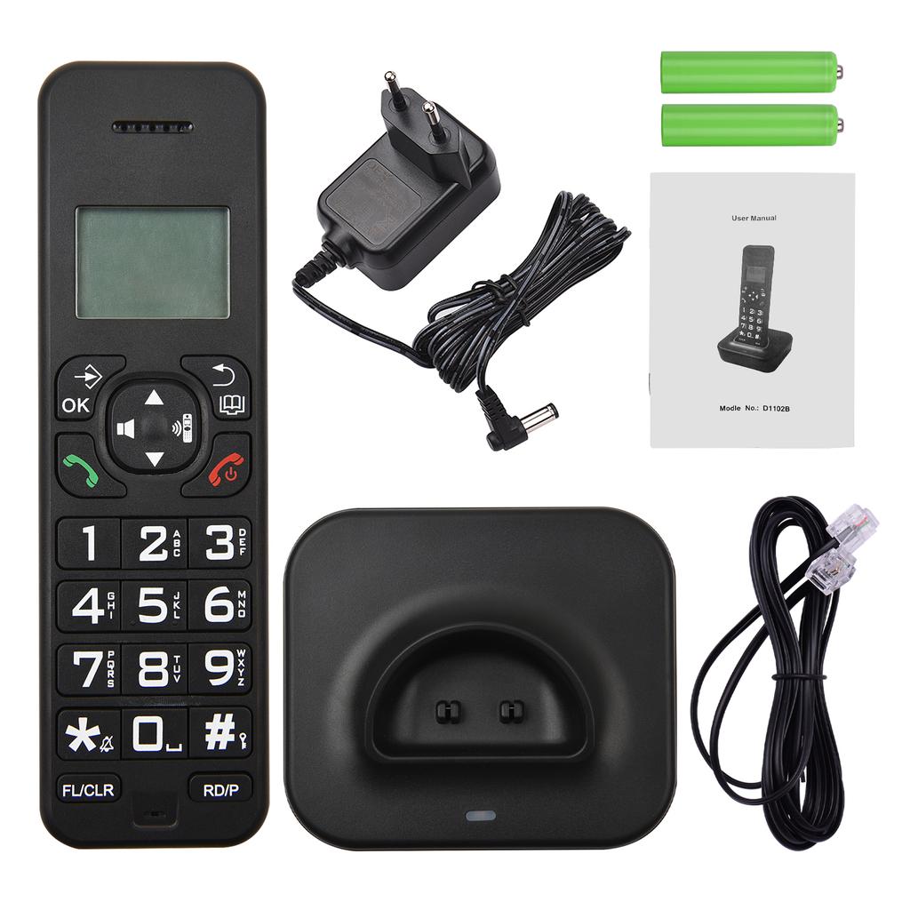 Bisofice D1002B Cordless Phone with Answering Machine Caller ID/Call Waiting 1.6 Inch Backlight LCD