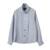 European and American style, new women's clothing, foreign French design, intelligent commuter high-necked long-sleeved shirt
