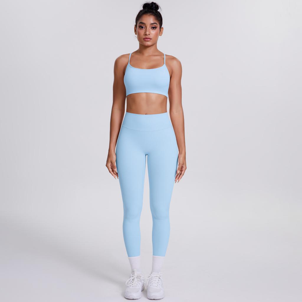 New Cross Suspender Beautiful Back Sports Bra Set, Cloud Sensing Quick Drying Tight Yoga Suit, Outdoor Running Fitness Two-Piece Set For Women