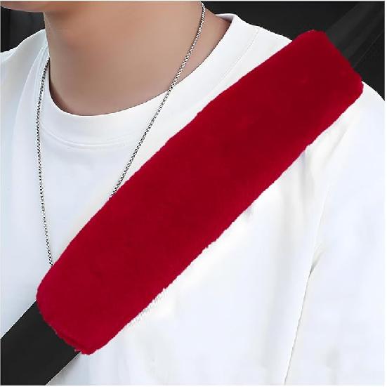 2 PCS Car Seat Belt Cover, Soft Auto Seatbelt Protector For A More Comfortable Driving, Warm Plush Seatbelt Shoulder Neck Pad Cushion Fit For All