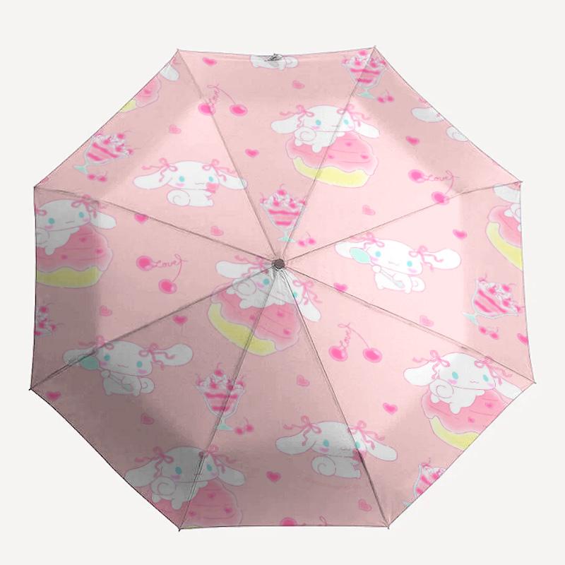 1pc sanrio Umbrella Portable Folding Umbrella Iron Frame Hole Bone Structure Outdoor Home Umbrella