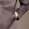 Men's Mid-Length Wool & Silk Blend Overcoat
