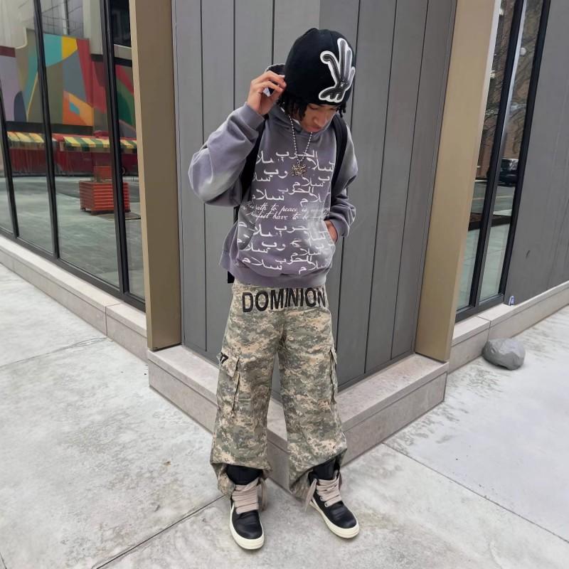 Unisex Streetwear Hooded Zip-Up Sweatshirt With Bold Letter Print Loose Fit Long Sleeve