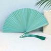 Chinese Style Solid Color Bamboo Fan Exquisite Elegant Handheld Fans  Hanfu Accessories