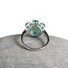 Elegant Natural Green Agate Gemstones Flower Design Ring 925 Sterling Silver Fine Jewelry for Women Valentines Gift