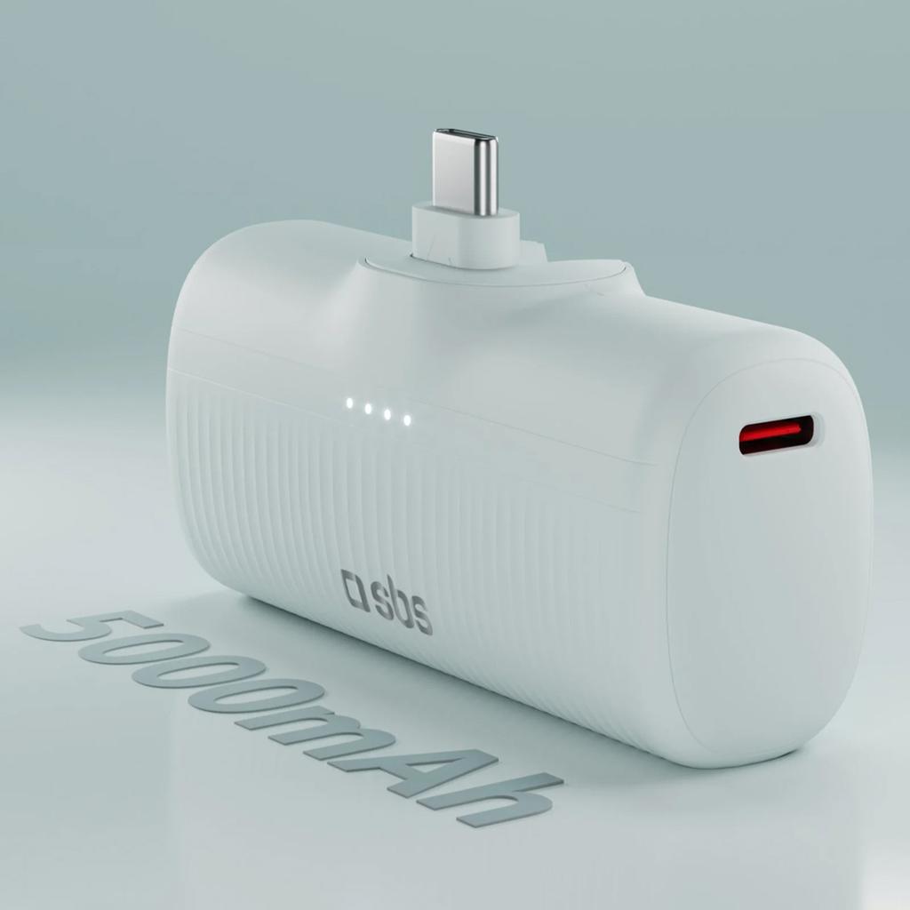 Пауэрбанк EcoPower 5000 мАч 10 Вт со встроенным портом USB-C - серый