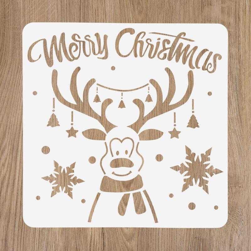 Christmas Painting Stencils Embossing Paper Card Scrapbooking Stamp Album Decoration New Year DIY Wall Window Decor Kids Gifts