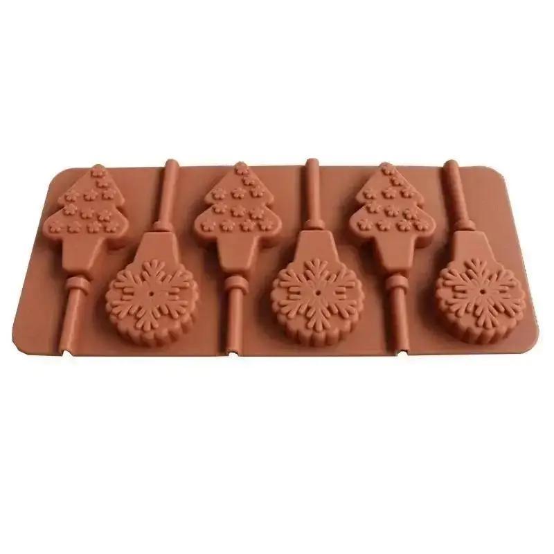 Рождественская креативная форма для самостоятельного изготовления елки, снежинки, леденца, силиконовая форма для шоколадного мороженого, кухонные принадлежности для выпечки