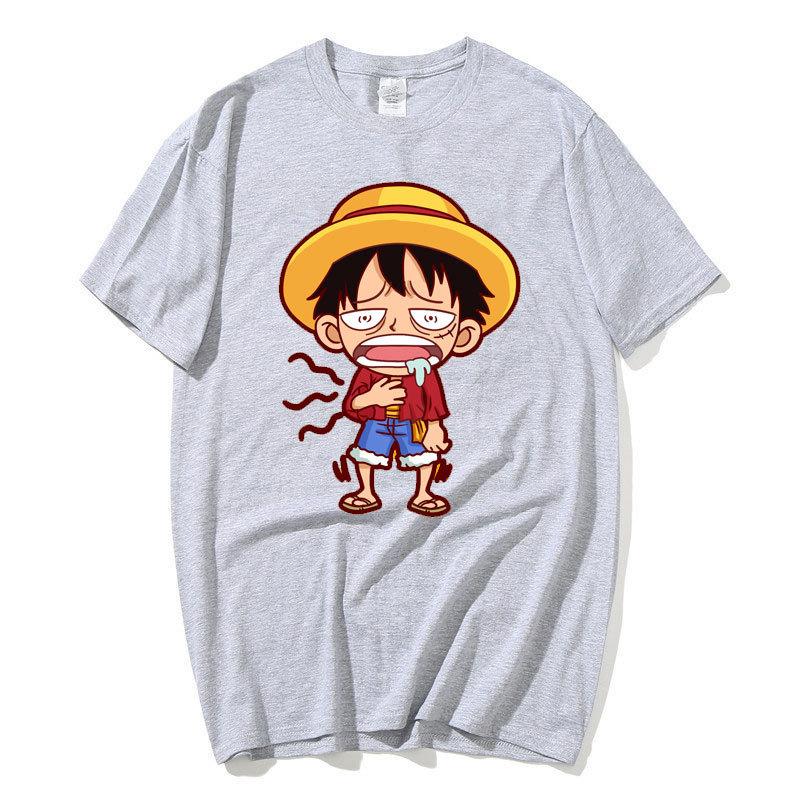 Футболка с рисунком японского аниме ONE PIECE Луффи Манга, милая забавная летняя футболка с принтом для мужчин и женщин, повседневные хлопковые футболки большого размера, уличные топы
