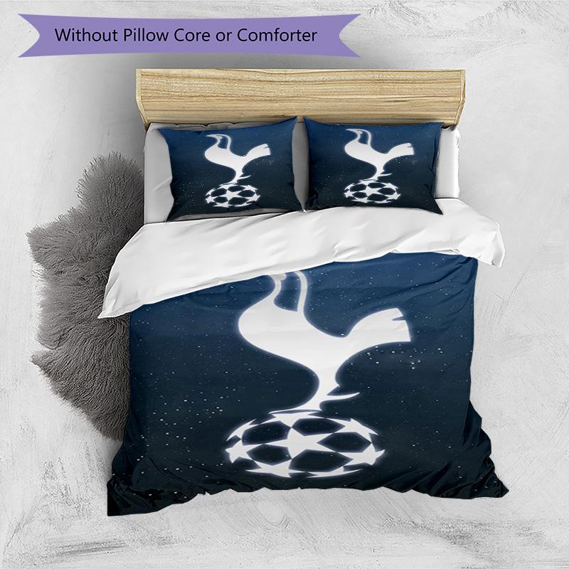 Tottenham Hotspur F.C Design Printed Pattern Duvet Cover Set – includes 1 duvet cover and 2 matching pillowcases Bedroom decor Christmas gifts