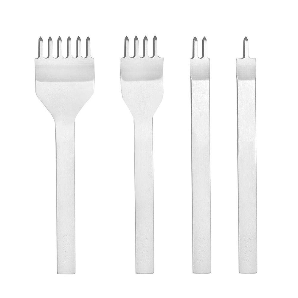 Craft 4pcs Prong Tool Leather Diy Leather Tools Hole Punches Stitching For Leather Belt Punch Tools