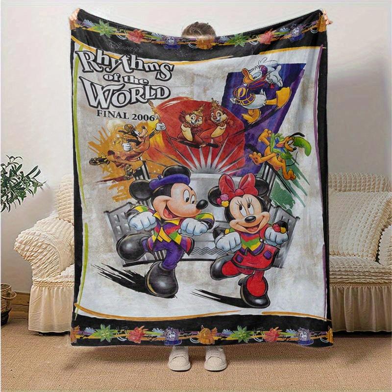 1pc, Disney Mickey and Minnie Home Decor Blanket- Perfect as a Cozy Sofa Throw, Outdoor Blanket, or Gift, Flannel Coverlet, Ideal for Bedrooms