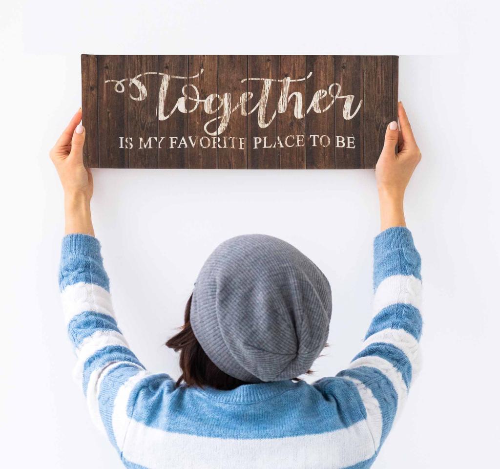 Inkdotpot Цитаты на натянутом холсте, Декор для стен, Быть вместе - мое любимое место - два знака в деревенском стиле