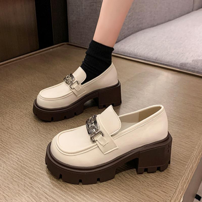 Мода 2024 года, женские туфли-оксфорды без застежек, британский стиль, круглый носок, женская обувь, толстая подошва, повседневные однотонные низкие кроссовки