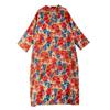 Dimanaf 2025 Women Spring Loose Dress Plus Size Basic Beach Printing Floral Casual Long Vintage Linen Dress
