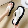 2025 Spring Cool Slippers Women's Pinch Feet Thick-soled Flip-flops Women's Sandals Wear Flat-bottomed Beach 888 Breathable and Lightweight