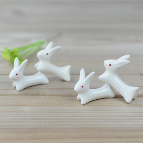 Прочная стабильная антигрязная компактная керамическая подставка для палочек для маленького кролика, подставка для домашних принадлежностей, стеллаж для хранения палочек для еды