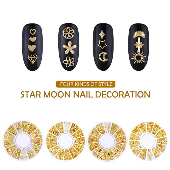 Nail Sequins Moon Star Design Decorative Beauty Nail Art Creative DIY 3D Decal for Daily Life