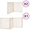 8 Piece Foldable Dog Gate with Door 640 cm Poplar Wood